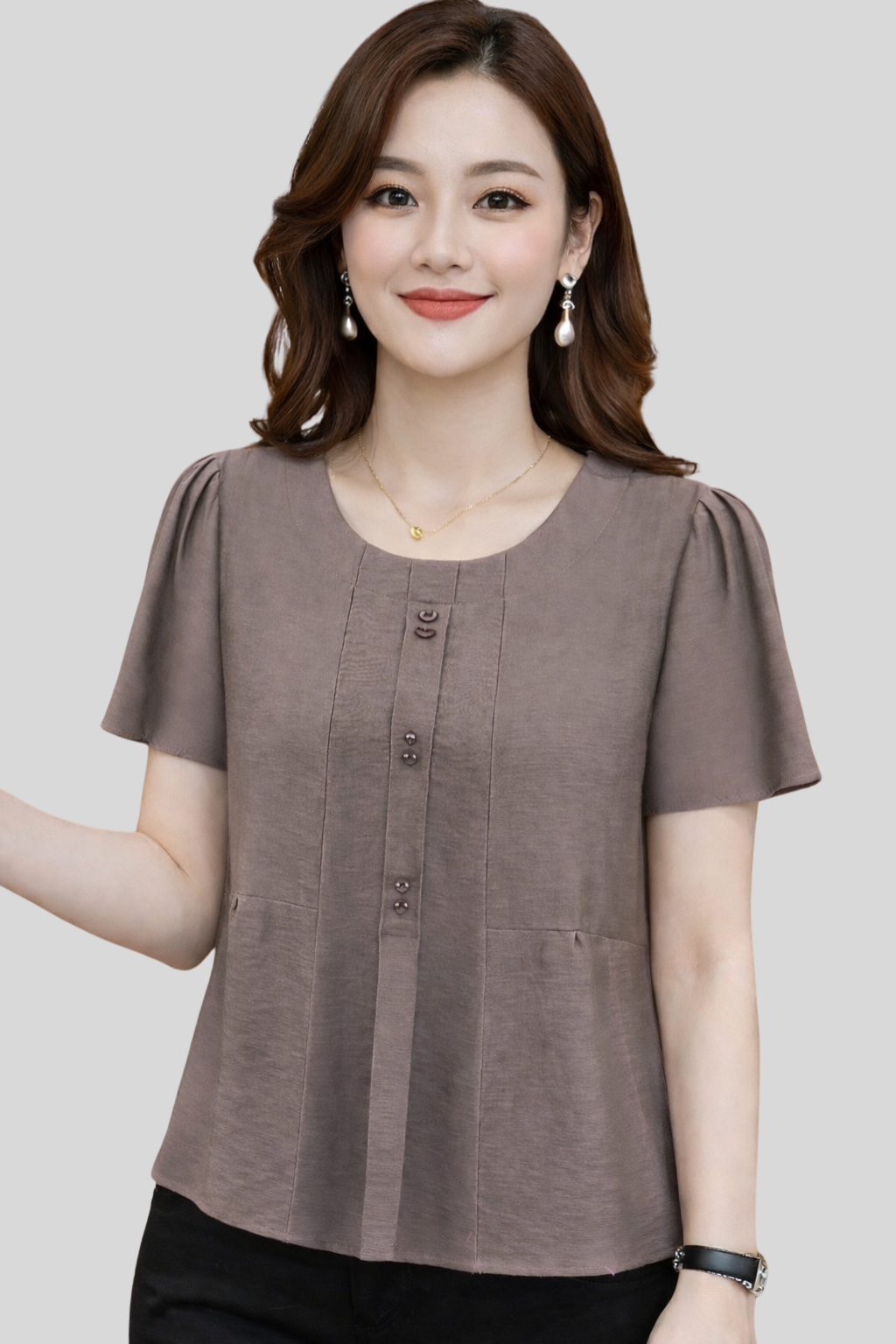 Áo Phông Nữ Basic Cổ Tròn Tay Ngắn