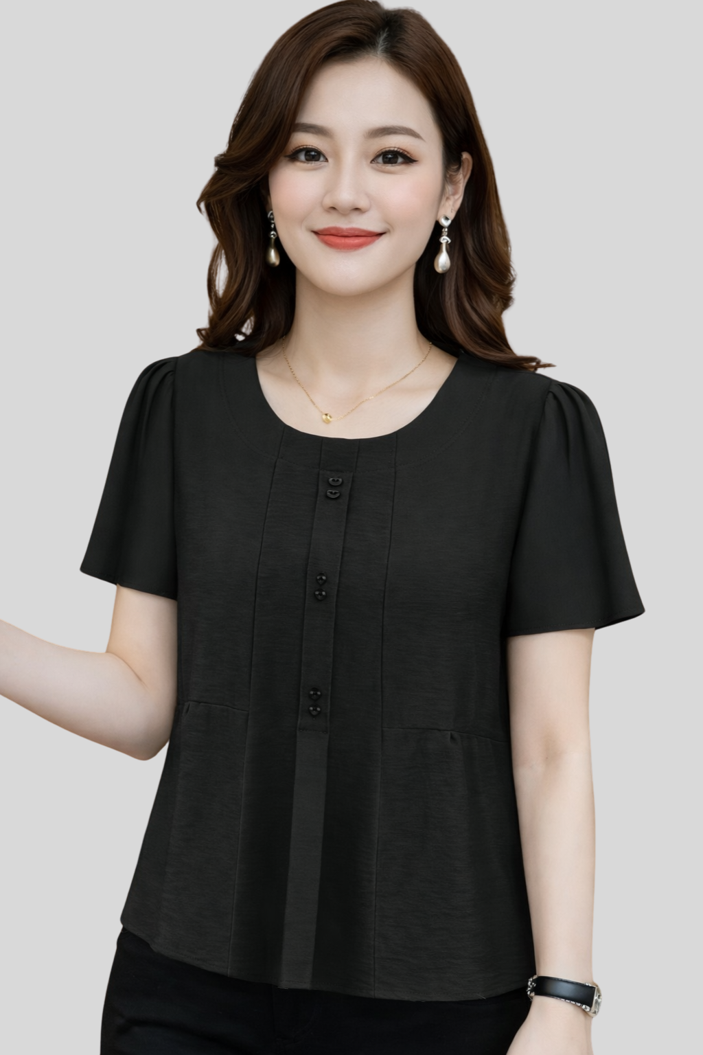 Áo Phông Nữ Basic Cổ Tròn Tay Ngắn