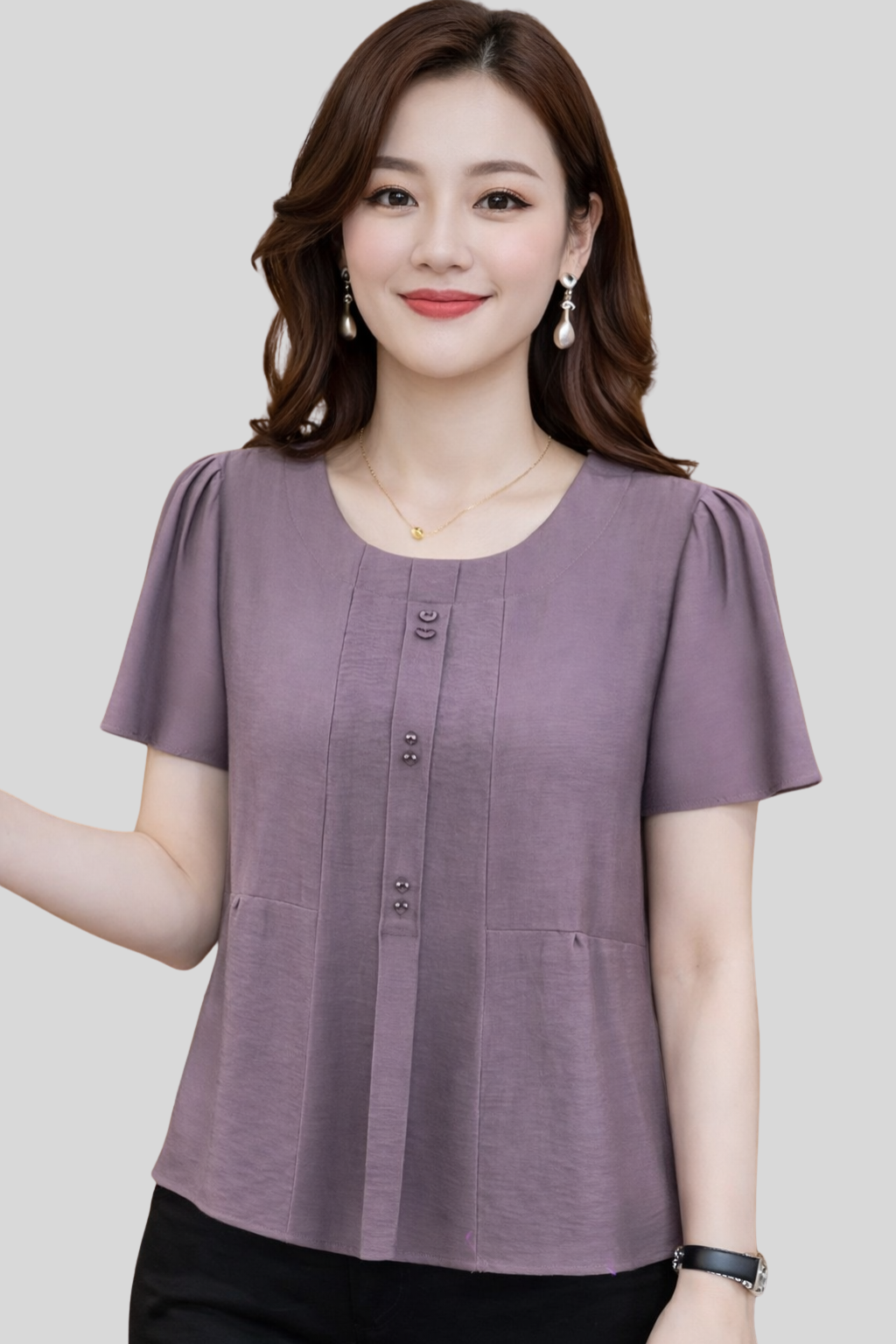 Áo Phông Nữ Basic Cổ Tròn Tay Ngắn
