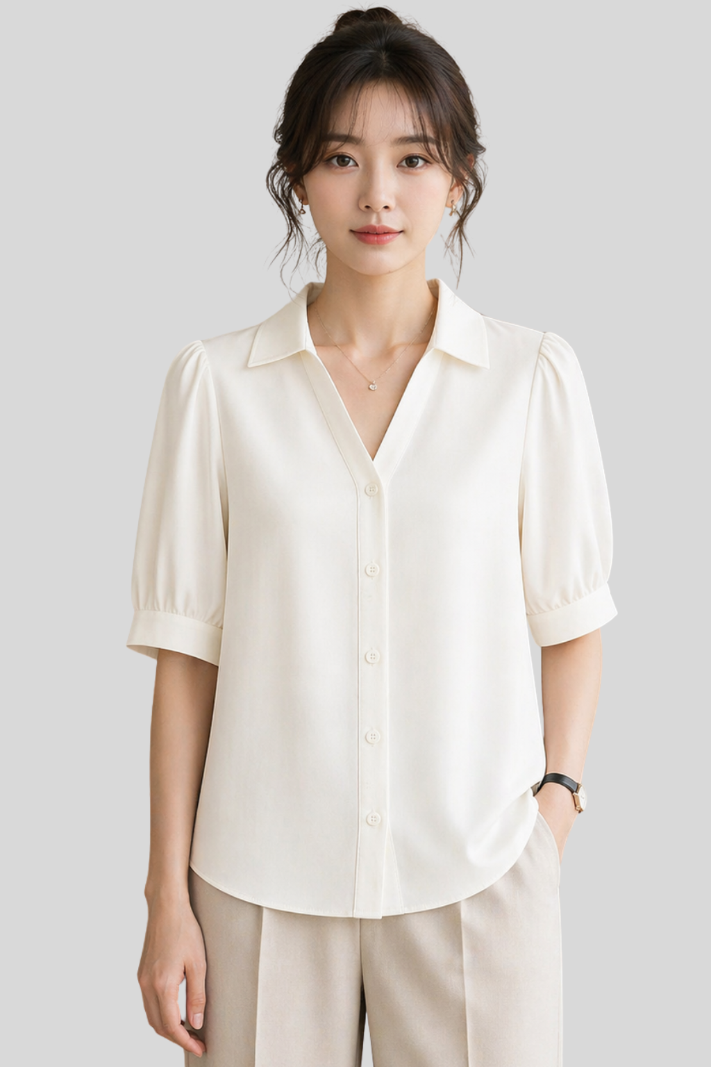 Áo Sơ Mi Nữ Tay Ngắn