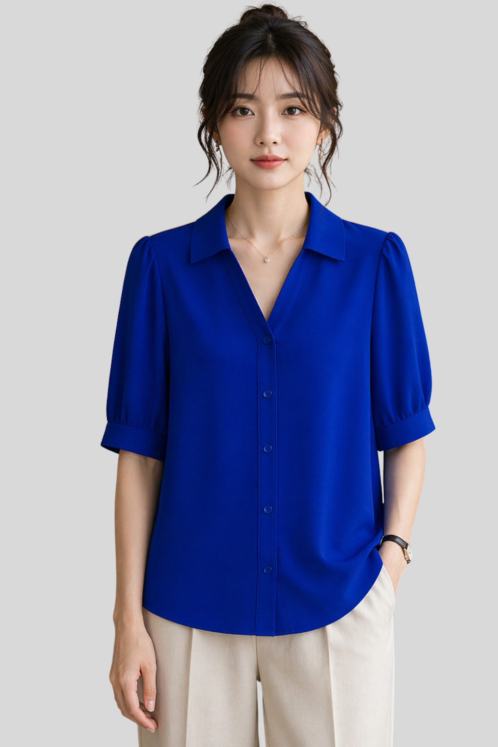 Áo Sơ Mi Nữ Tay Ngắn