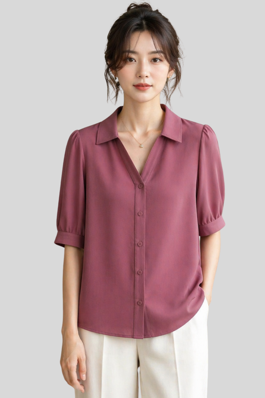 Áo Sơ Mi Nữ Tay Ngắn